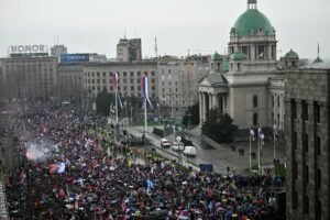 SERBIA-POLITICS-DEMONSTRATION-ACCIDENT